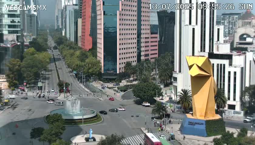 Ciudad de Mexico ,Avenida Paseo de la Reforma Avenue & Torre Caballito (Little Horse Tower) Live Cam -  Cuauhtemoc, Ciudad de Mexico, Mexico