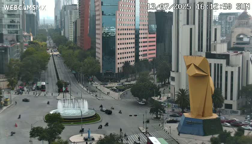 Ciudad de Mexico ,Avenida Paseo de la Reforma Avenue & Torre Caballito (Little Horse Tower) Live Cam -  Cuauhtemoc, Ciudad de Mexico, Mexico