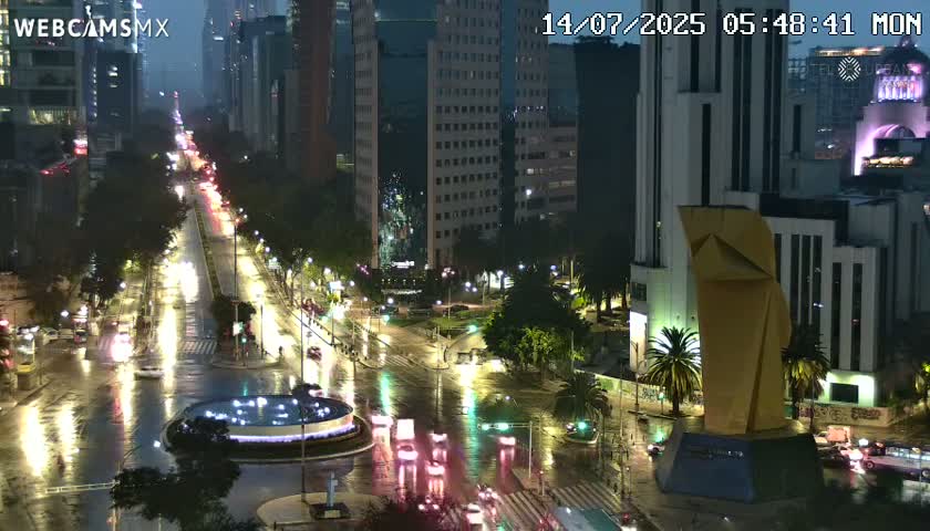 Ciudad de Mexico ,Avenida Paseo de la Reforma Avenue & Torre Caballito (Little Horse Tower) Live Cam -  Cuauhtemoc, Ciudad de Mexico, Mexico