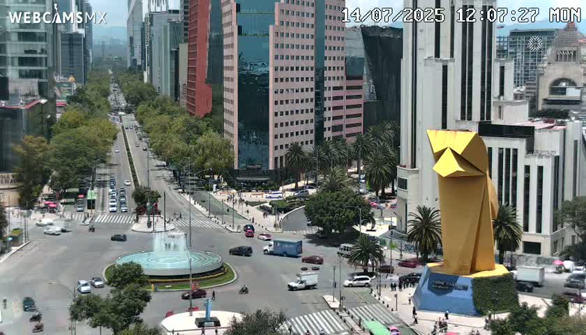 Ciudad de Mexico ,Avenida Paseo de la Reforma Avenue & Torre Caballito (Little Horse Tower) Live Cam -  Cuauhtemoc, Ciudad de Mexico, Mexico