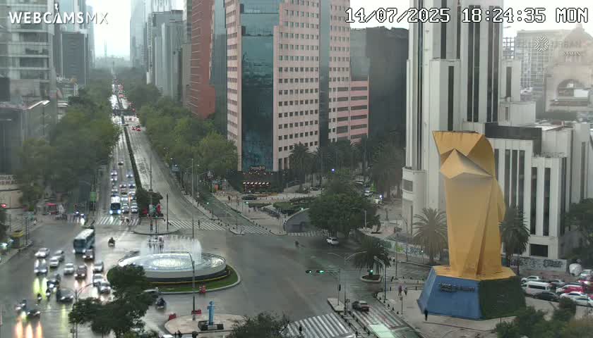 Ciudad de Mexico ,Avenida Paseo de la Reforma Avenue & Torre Caballito (Little Horse Tower) Live Cam -  Cuauhtemoc, Ciudad de Mexico, Mexico