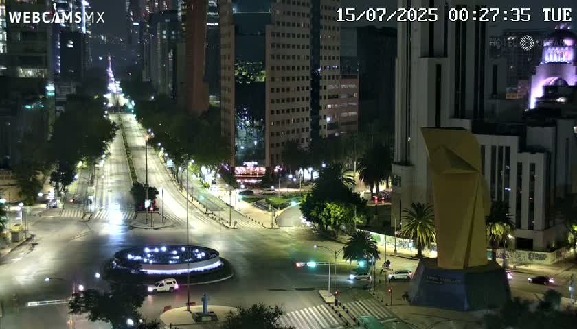 Ciudad de Mexico ,Avenida Paseo de la Reforma Avenue & Torre Caballito (Little Horse Tower) Live Cam -  Cuauhtemoc, Ciudad de Mexico, Mexico