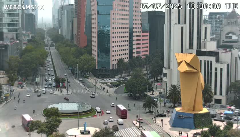 Ciudad de Mexico ,Avenida Paseo de la Reforma Avenue & Torre Caballito (Little Horse Tower) Live Cam -  Cuauhtemoc, Ciudad de Mexico, Mexico