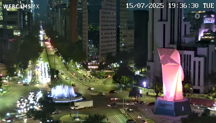 Ciudad de Mexico ,Avenida Paseo de la Reforma Avenue & Torre Caballito (Little Horse Tower) Live Cam -  Cuauhtemoc, Ciudad de Mexico, Mexico
