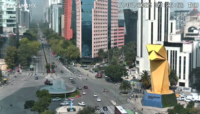 Ciudad de Mexico ,Avenida Paseo de la Reforma Avenue & Torre Caballito (Little Horse Tower) Live Cam -  Cuauhtemoc, Ciudad de Mexico, Mexico