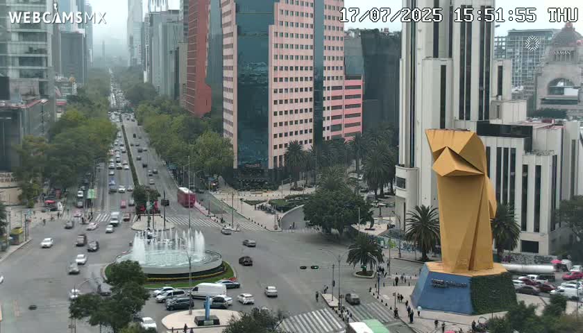Ciudad de Mexico ,Avenida Paseo de la Reforma Avenue & Torre Caballito (Little Horse Tower) Live Cam -  Cuauhtemoc, Ciudad de Mexico, Mexico