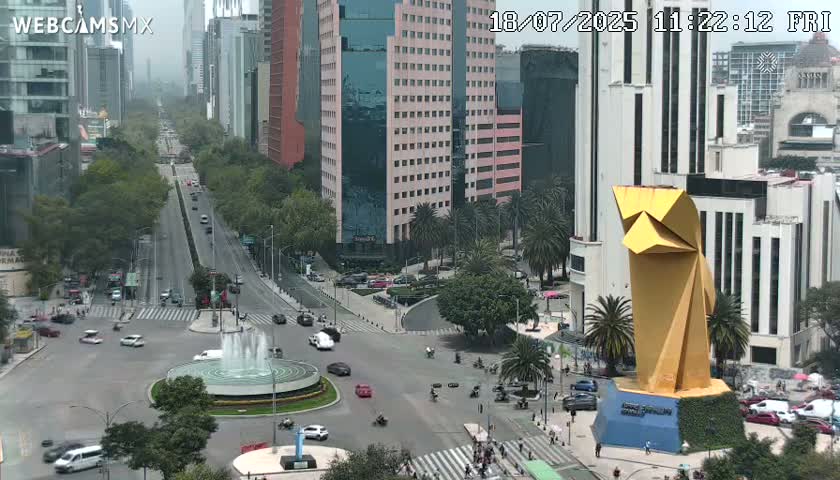 Ciudad de Mexico ,Avenida Paseo de la Reforma Avenue & Torre Caballito (Little Horse Tower) Live Cam -  Cuauhtemoc, Ciudad de Mexico, Mexico