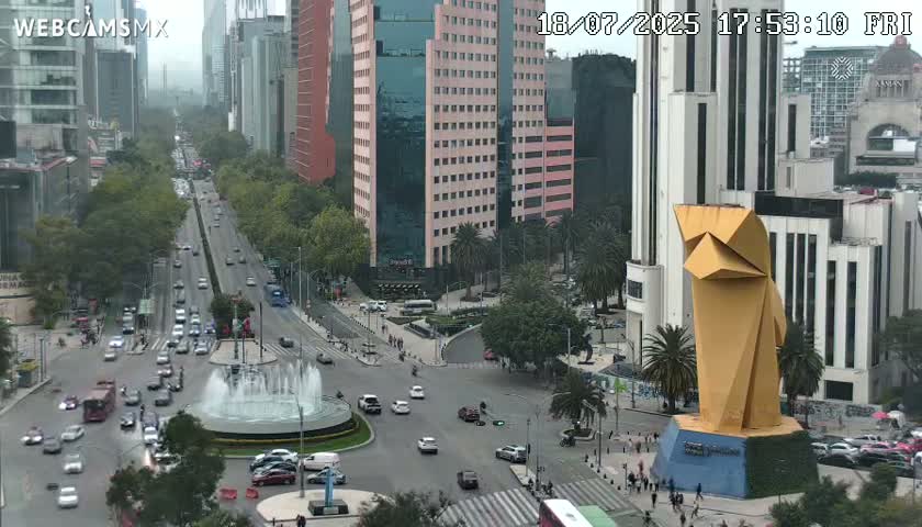 Ciudad de Mexico ,Avenida Paseo de la Reforma Avenue & Torre Caballito (Little Horse Tower) Live Cam -  Cuauhtemoc, Ciudad de Mexico, Mexico