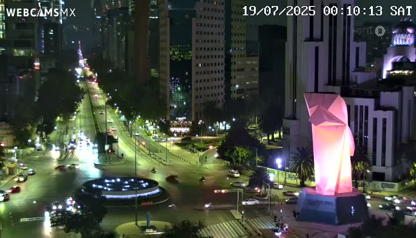 Ciudad de Mexico ,Avenida Paseo de la Reforma Avenue & Torre Caballito (Little Horse Tower) Live Cam -  Cuauhtemoc, Ciudad de Mexico, Mexico