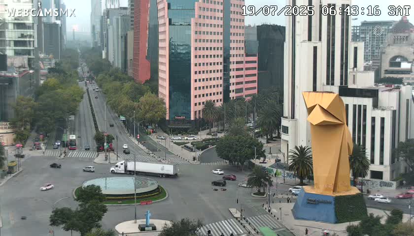 Ciudad de Mexico ,Avenida Paseo de la Reforma Avenue & Torre Caballito (Little Horse Tower) Live Cam -  Cuauhtemoc, Ciudad de Mexico, Mexico