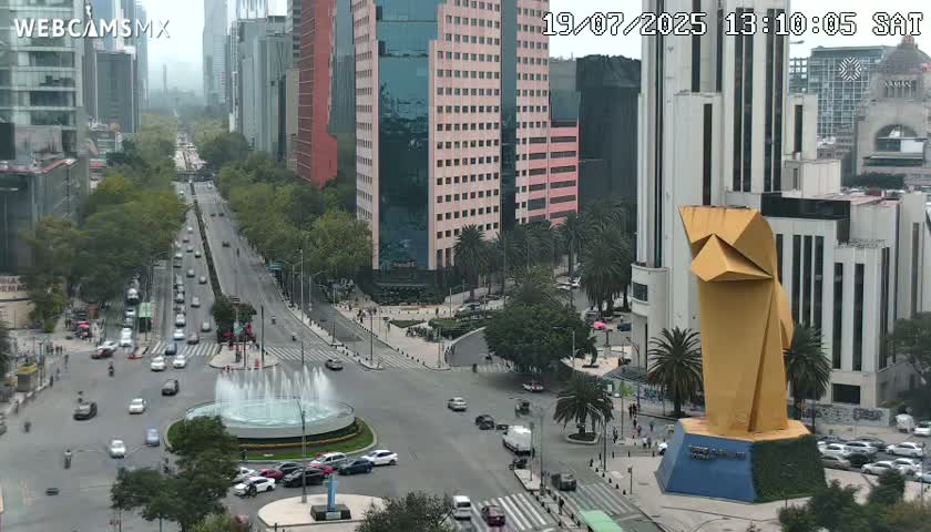 Ciudad de Mexico ,Avenida Paseo de la Reforma Avenue & Torre Caballito (Little Horse Tower) Live Cam -  Cuauhtemoc, Ciudad de Mexico, Mexico
