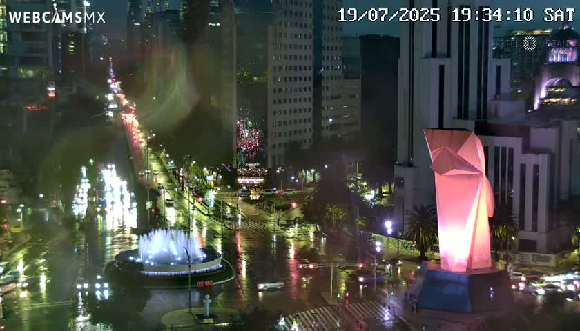 Ciudad de Mexico ,Avenida Paseo de la Reforma Avenue & Torre Caballito (Little Horse Tower) Live Cam -  Cuauhtemoc, Ciudad de Mexico, Mexico