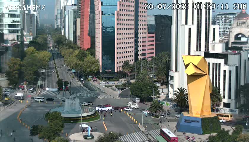 Ciudad de Mexico ,Avenida Paseo de la Reforma Avenue & Torre Caballito (Little Horse Tower) Live Cam -  Cuauhtemoc, Ciudad de Mexico, Mexico