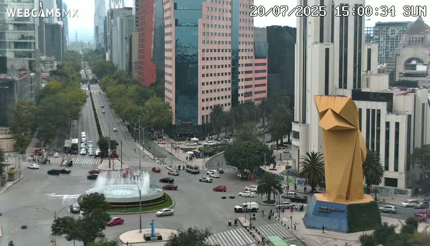Ciudad de Mexico ,Avenida Paseo de la Reforma Avenue & Torre Caballito (Little Horse Tower) Live Cam -  Cuauhtemoc, Ciudad de Mexico, Mexico