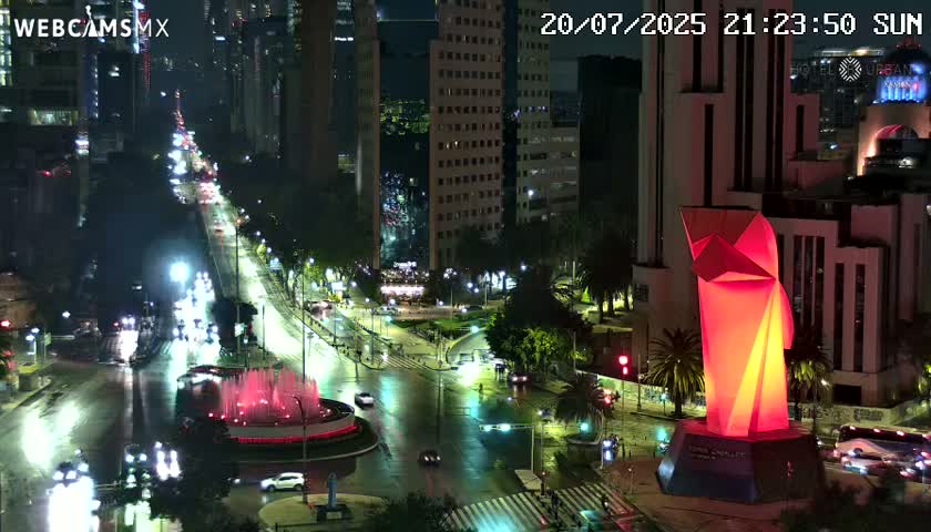 Ciudad de Mexico ,Avenida Paseo de la Reforma Avenue & Torre Caballito (Little Horse Tower) Live Cam -  Cuauhtemoc, Ciudad de Mexico, Mexico