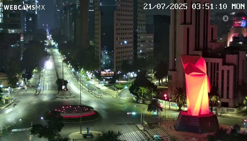 Ciudad de Mexico ,Avenida Paseo de la Reforma Avenue & Torre Caballito (Little Horse Tower) Live Cam -  Cuauhtemoc, Ciudad de Mexico, Mexico