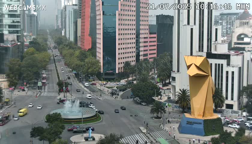 Ciudad de Mexico ,Avenida Paseo de la Reforma Avenue & Torre Caballito (Little Horse Tower) Live Cam -  Cuauhtemoc, Ciudad de Mexico, Mexico