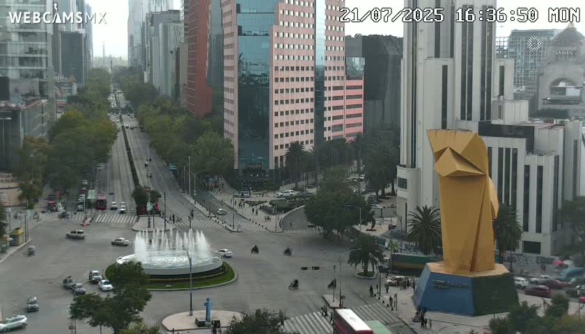 Ciudad de Mexico ,Avenida Paseo de la Reforma Avenue & Torre Caballito (Little Horse Tower) Live Cam -  Cuauhtemoc, Ciudad de Mexico, Mexico