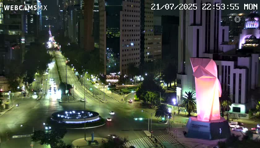 Ciudad de Mexico ,Avenida Paseo de la Reforma Avenue & Torre Caballito (Little Horse Tower) Live Cam -  Cuauhtemoc, Ciudad de Mexico, Mexico