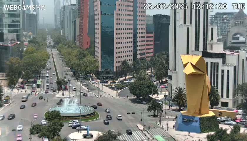 Ciudad de Mexico ,Avenida Paseo de la Reforma Avenue & Torre Caballito (Little Horse Tower) Live Cam -  Cuauhtemoc, Ciudad de Mexico, Mexico