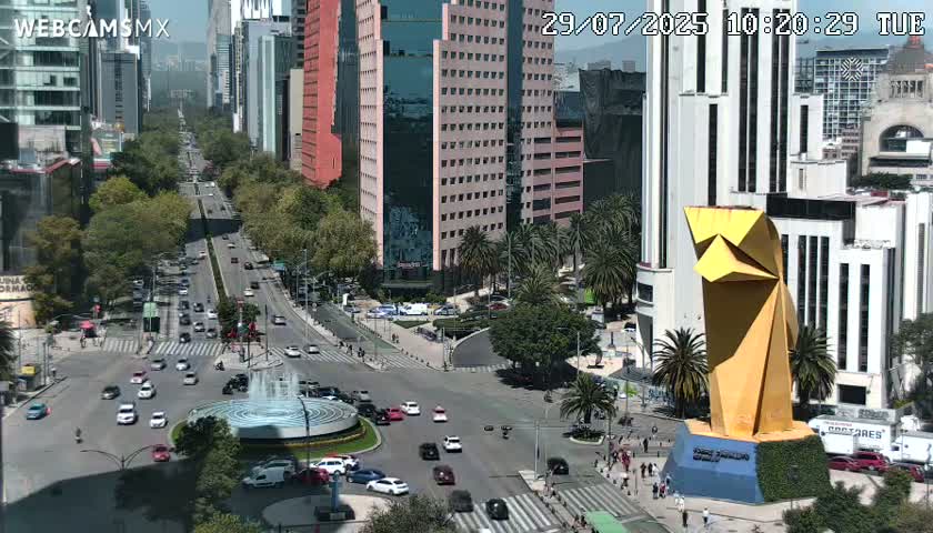 Ciudad de Mexico ,Avenida Paseo de la Reforma Avenue & Torre Caballito (Little Horse Tower) Live Cam -  Cuauhtemoc, Ciudad de Mexico, Mexico