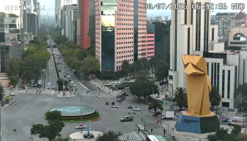 Ciudad de Mexico ,Avenida Paseo de la Reforma Avenue & Torre Caballito (Little Horse Tower) Live Cam -  Cuauhtemoc, Ciudad de Mexico, Mexico
