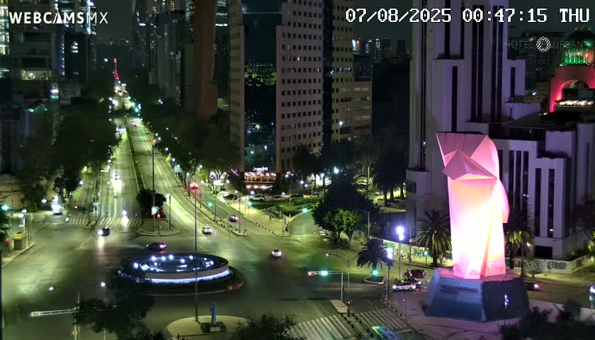 Ciudad de Mexico ,Avenida Paseo de la Reforma Avenue & Torre Caballito (Little Horse Tower) Live Cam -  Cuauhtemoc, Ciudad de Mexico, Mexico