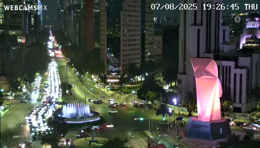 Ciudad de Mexico ,Avenida Paseo de la Reforma Avenue & Torre Caballito (Little Horse Tower) Live Cam -  Cuauhtemoc, Ciudad de Mexico, Mexico