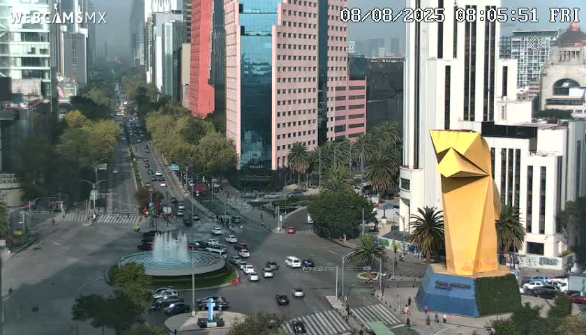 Ciudad de Mexico ,Avenida Paseo de la Reforma Avenue & Torre Caballito (Little Horse Tower) Live Cam -  Cuauhtemoc, Ciudad de Mexico, Mexico