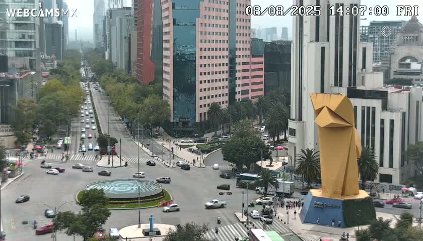 Ciudad de Mexico ,Avenida Paseo de la Reforma Avenue & Torre Caballito (Little Horse Tower) Live Cam -  Cuauhtemoc, Ciudad de Mexico, Mexico