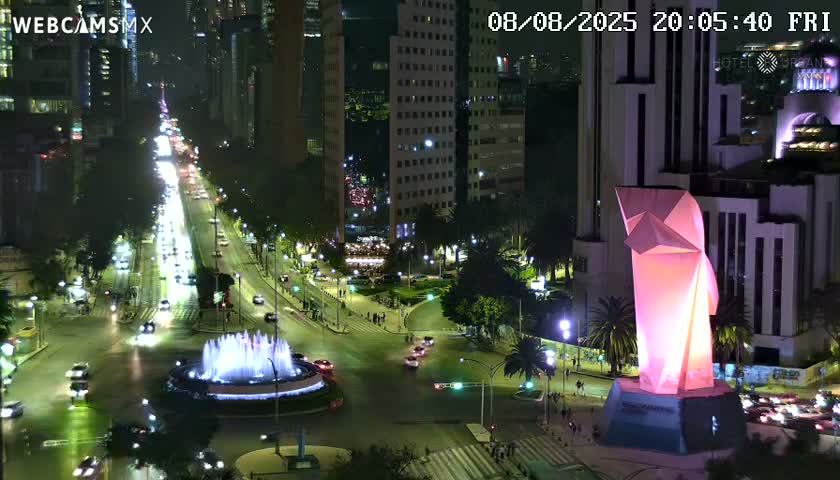 Ciudad de Mexico ,Avenida Paseo de la Reforma Avenue & Torre Caballito (Little Horse Tower) Live Cam -  Cuauhtemoc, Ciudad de Mexico, Mexico