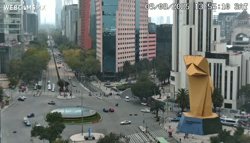 Ciudad de Mexico ,Avenida Paseo de la Reforma Avenue & Torre Caballito (Little Horse Tower) Live Cam -  Cuauhtemoc, Ciudad de Mexico, Mexico
