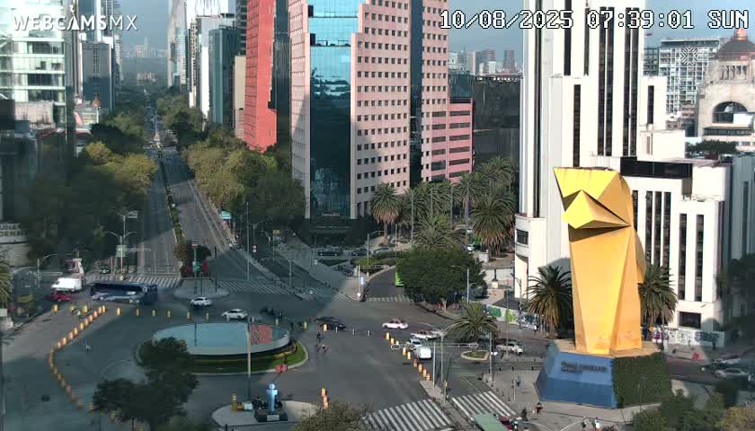 Ciudad de Mexico ,Avenida Paseo de la Reforma Avenue & Torre Caballito (Little Horse Tower) Live Cam -  Cuauhtemoc, Ciudad de Mexico, Mexico