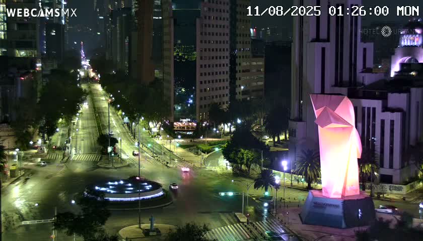 Ciudad de Mexico ,Avenida Paseo de la Reforma Avenue & Torre Caballito (Little Horse Tower) Live Cam -  Cuauhtemoc, Ciudad de Mexico, Mexico