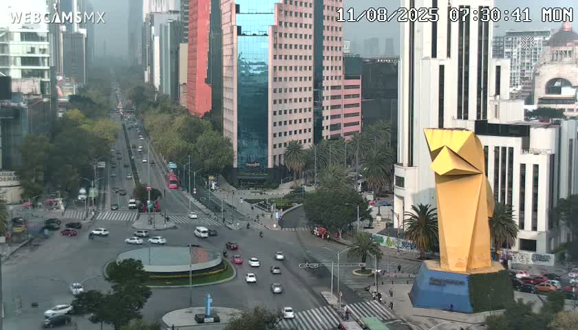 Ciudad de Mexico ,Avenida Paseo de la Reforma Avenue & Torre Caballito (Little Horse Tower) Live Cam -  Cuauhtemoc, Ciudad de Mexico, Mexico