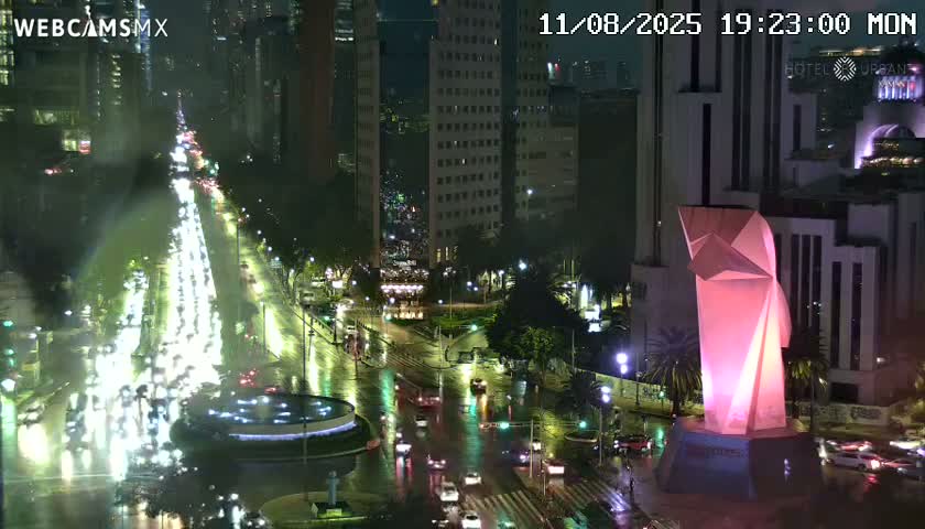 Ciudad de Mexico ,Avenida Paseo de la Reforma Avenue & Torre Caballito (Little Horse Tower) Live Cam -  Cuauhtemoc, Ciudad de Mexico, Mexico