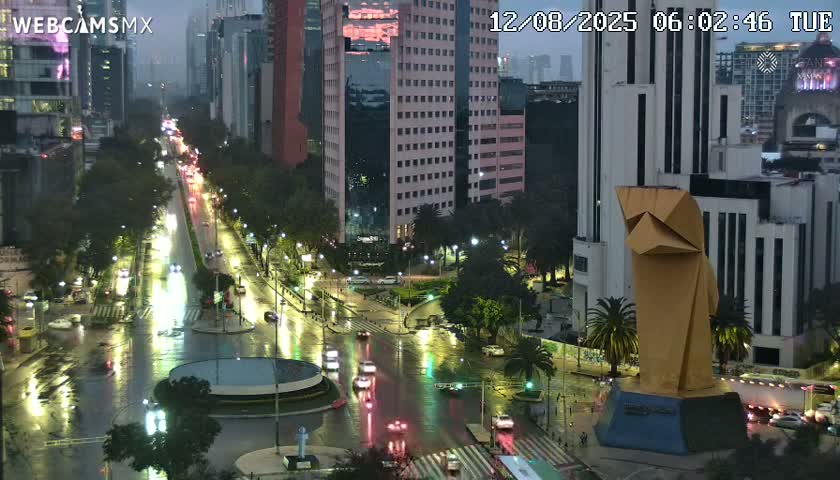 Ciudad de Mexico ,Avenida Paseo de la Reforma Avenue & Torre Caballito (Little Horse Tower) Live Cam -  Cuauhtemoc, Ciudad de Mexico, Mexico