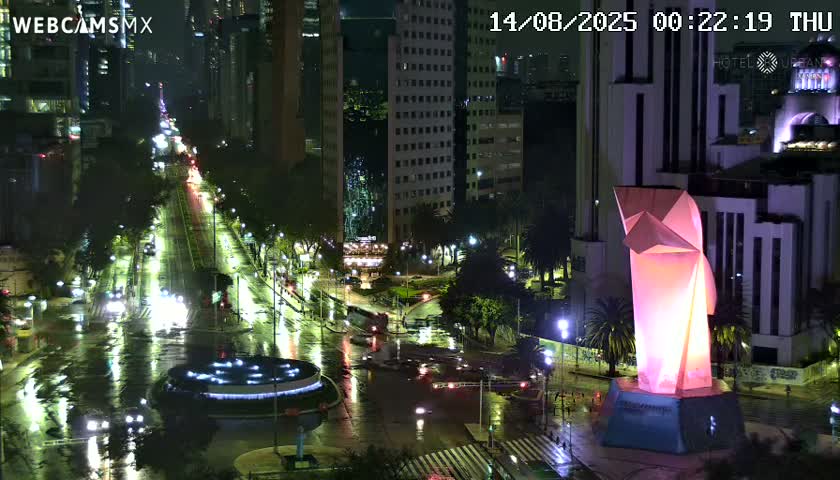 Ciudad de Mexico ,Avenida Paseo de la Reforma Avenue & Torre Caballito (Little Horse Tower) Live Cam -  Cuauhtemoc, Ciudad de Mexico, Mexico
