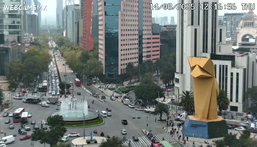 Ciudad de Mexico ,Avenida Paseo de la Reforma Avenue & Torre Caballito (Little Horse Tower) Live Cam -  Cuauhtemoc, Ciudad de Mexico, Mexico