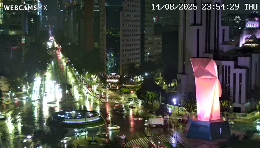 Ciudad de Mexico ,Avenida Paseo de la Reforma Avenue & Torre Caballito (Little Horse Tower) Live Cam -  Cuauhtemoc, Ciudad de Mexico, Mexico
