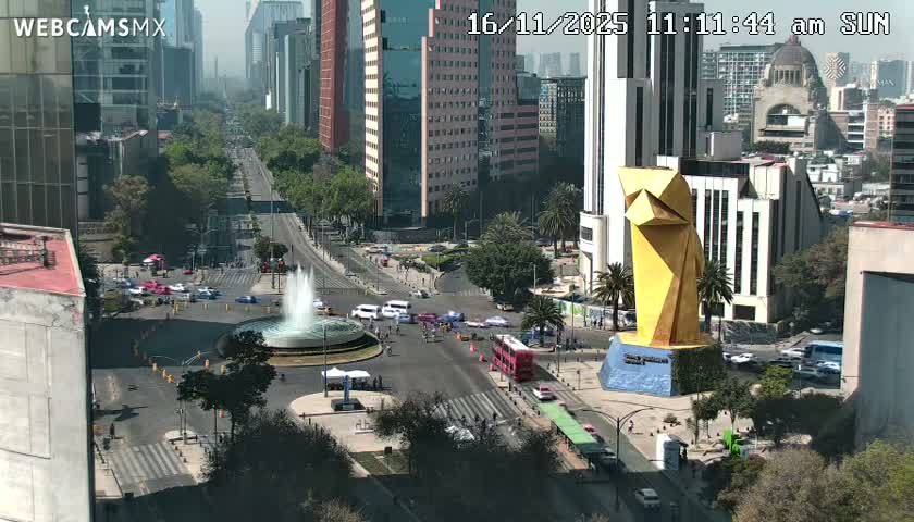 Ciudad de Mexico ,Avenida Paseo de la Reforma Avenue & Torre Caballito (Little Horse Tower) Live Cam -  Cuauhtemoc, Ciudad de Mexico, Mexico