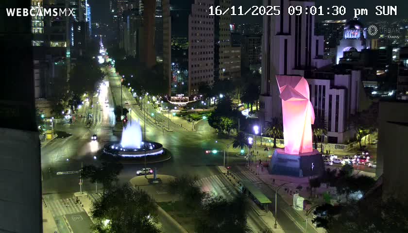 Ciudad de Mexico ,Avenida Paseo de la Reforma Avenue & Torre Caballito (Little Horse Tower) Live Cam -  Cuauhtemoc, Ciudad de Mexico, Mexico