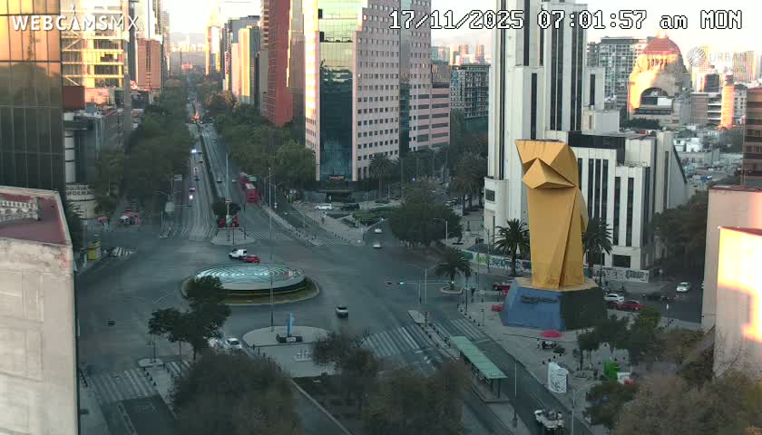 Ciudad de Mexico ,Avenida Paseo de la Reforma Avenue & Torre Caballito (Little Horse Tower) Live Cam -  Cuauhtemoc, Ciudad de Mexico, Mexico