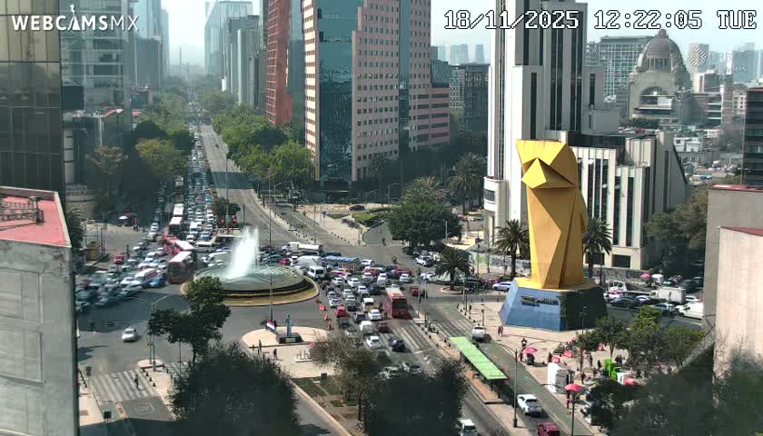 Ciudad de Mexico ,Avenida Paseo de la Reforma Avenue & Torre Caballito (Little Horse Tower) Live Cam -  Cuauhtemoc, Ciudad de Mexico, Mexico