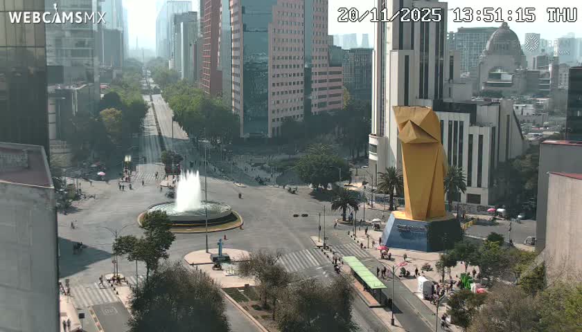 Ciudad de Mexico ,Avenida Paseo de la Reforma Avenue & Torre Caballito (Little Horse Tower) Live Cam -  Cuauhtemoc, Ciudad de Mexico, Mexico