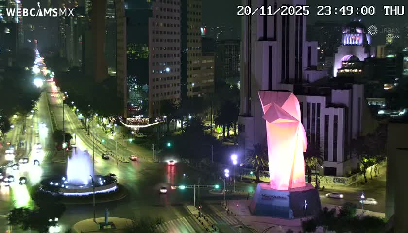 Ciudad de Mexico ,Avenida Paseo de la Reforma Avenue & Torre Caballito (Little Horse Tower) Live Cam -  Cuauhtemoc, Ciudad de Mexico, Mexico