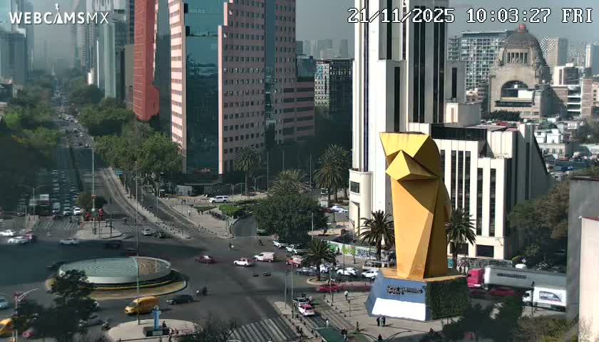 Ciudad de Mexico ,Avenida Paseo de la Reforma Avenue & Torre Caballito (Little Horse Tower) Live Cam -  Cuauhtemoc, Ciudad de Mexico, Mexico