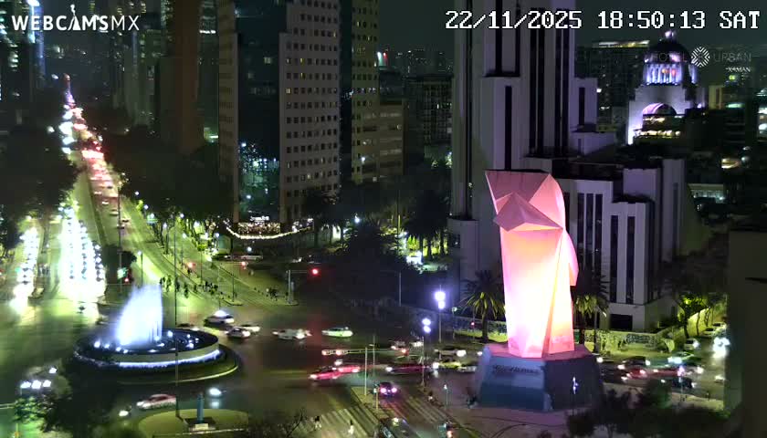 Ciudad de Mexico ,Avenida Paseo de la Reforma Avenue & Torre Caballito (Little Horse Tower) Live Cam -  Cuauhtemoc, Ciudad de Mexico, Mexico