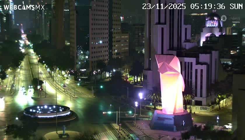Ciudad de Mexico ,Avenida Paseo de la Reforma Avenue & Torre Caballito (Little Horse Tower) Live Cam -  Cuauhtemoc, Ciudad de Mexico, Mexico