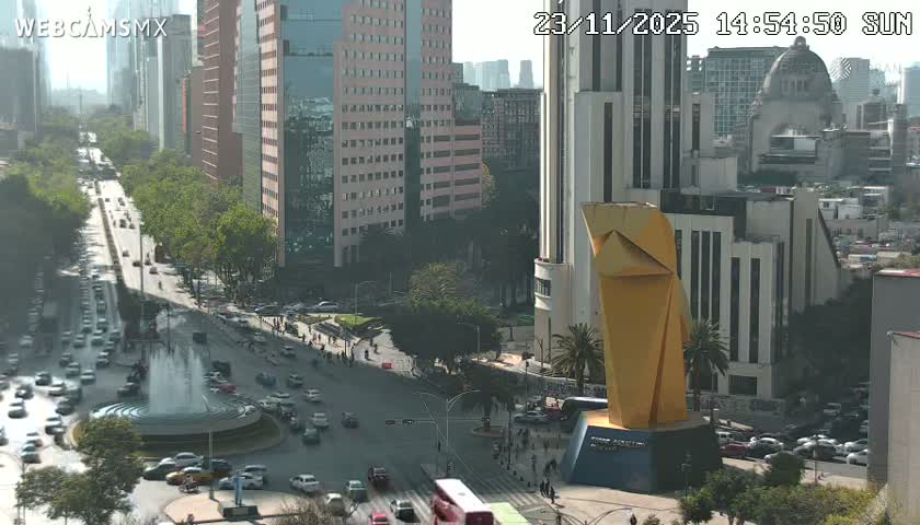 Ciudad de Mexico ,Avenida Paseo de la Reforma Avenue & Torre Caballito (Little Horse Tower) Live Cam -  Cuauhtemoc, Ciudad de Mexico, Mexico